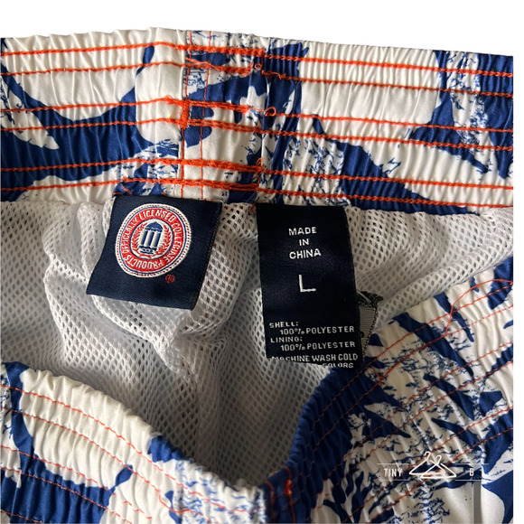 UF Florida Gators Men's L Swim Trunks Blue White Tropical Hawaiian Floral Print - Picture 5 of 6